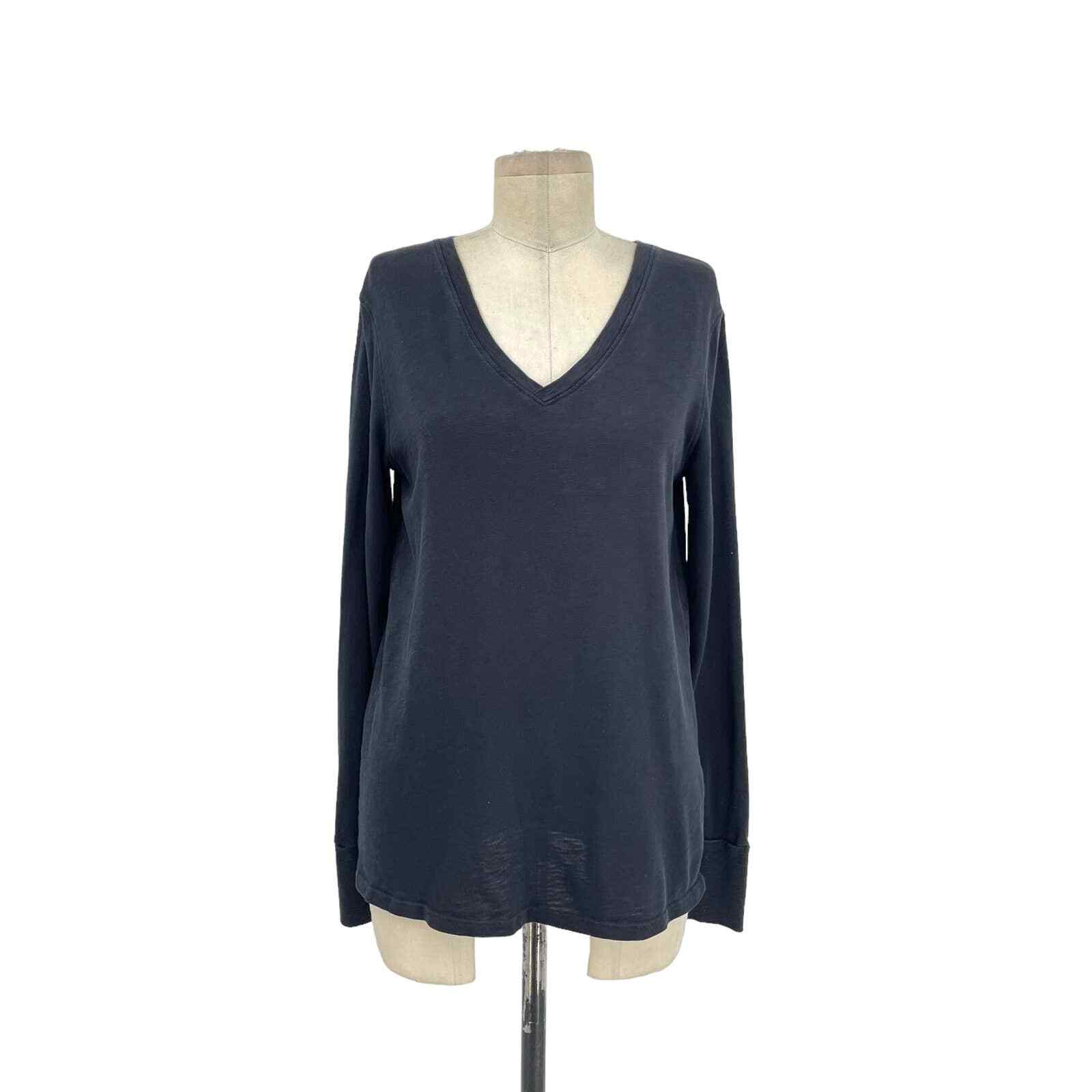 American Giant Premium Slub V-Neck Tee Long Sleeve Bl… - Gem