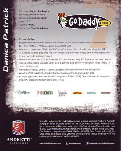 DANICA PATRICK Signed Autographed 8x10 INDY ANDRETTI Photo Bio Hero Card - Picture 2 of 2
