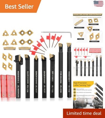 Precision Machining: 21Pcs Lathe Tool Set with 7 Holders & Durable Inserts