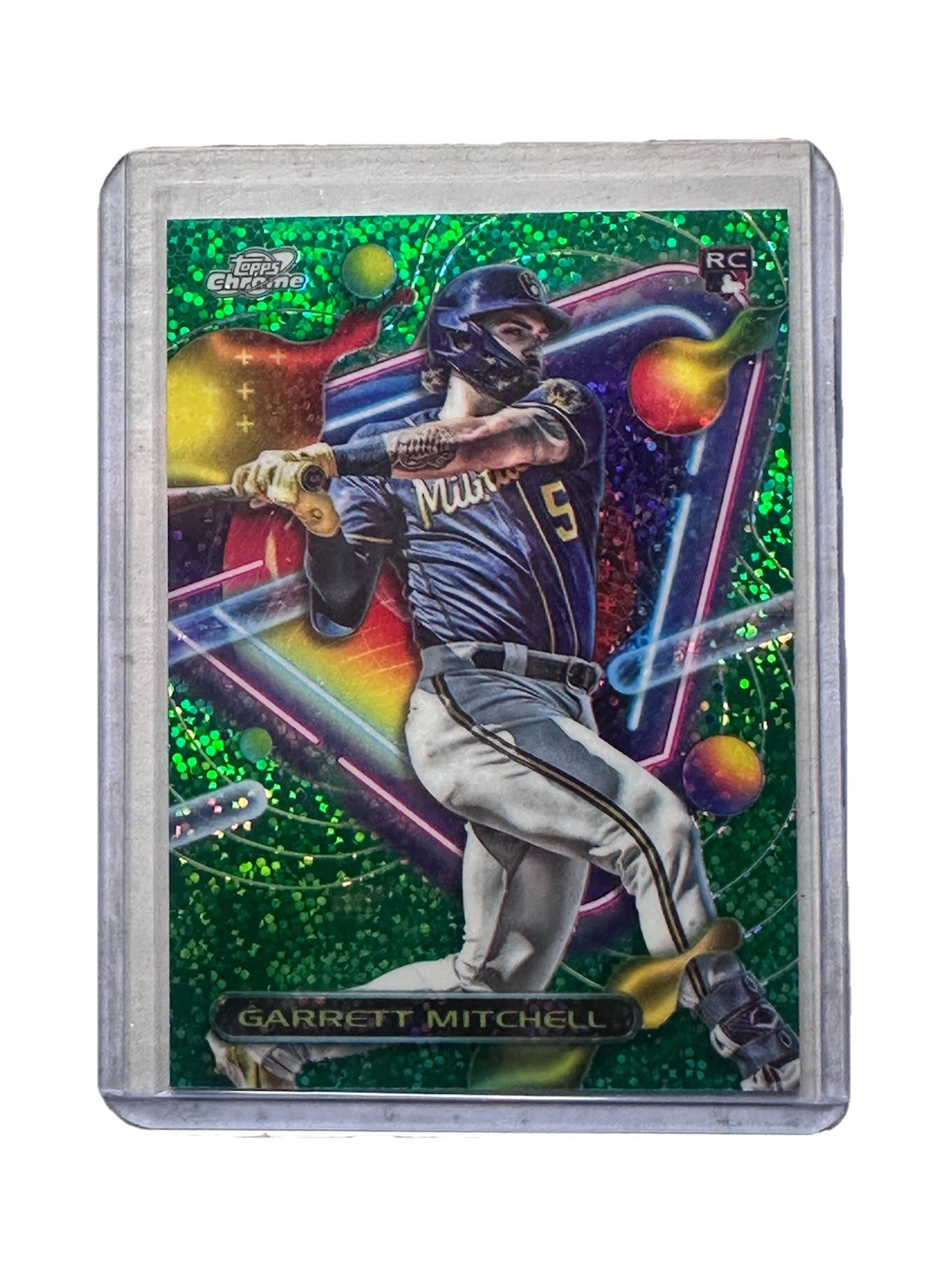 2023 Topps Cosmic Chrome - Garrett Mitchell #154 Green Space Dust Refractor /75