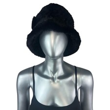 Ranch MINK Knitted Hat w/Brim  Rosette, Sz M/L, Certified Vintage Fur