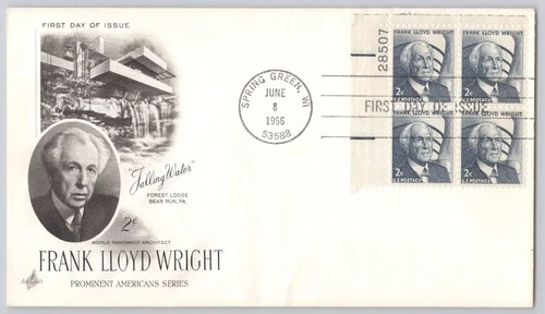 Bear Run, PA, Fallingwater Frank Lloyd Wright First Day Cover, 1956 2c