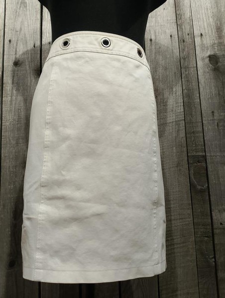Women Escada Skirt White Denim 42 / XL / 50