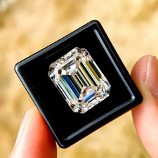Lab-Grown Pair 1Ct Emerald Cut Loose CVD Diamond Natural D Color VVS1 Certified.