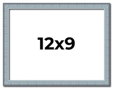 Photo Size Textured Blue Picture Frame - UV Acrylic, Backing, Hanging Hardware