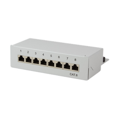 LogiLink Patchpanel Desktop CAT 6 8 Ports geschirmt grau (1er Faltschachtel)
