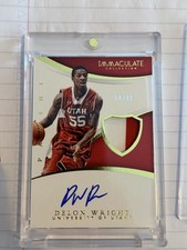 Delon Wright 2015 Immaculate On-Card Auto Patch /99 Utah