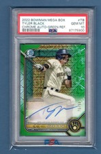 2022 Bowman Chrome Tyler Black Mega Box Green Refractor Auto /99 PSA 10 Brewers