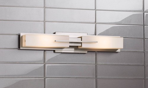 Midtown Modern Wall Light Brushed Nickel Hardwired 23 1/2" Fixture White Glass - Picture 8 of 10