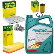 5L Öl Set Inspektion Luft-Innenraum Ölfilter Ölschraube für Audi Seat Skoda VW