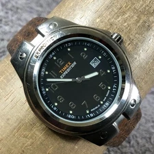 Timex Expedition Men T49631 Dress Date Leather Quartz Analog 41mm Watch 7 3/4"