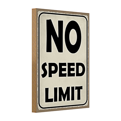 Holzschild Spruch 20x30cm No speed limit