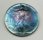 1995 - 1 Ounce American Silver Eagle $1 Coin ~ Nice Rainbow Toning
