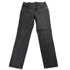 Jeanstar Jeans Womens 8 Black Embroidered Back Pockets Straight Leg 90s Retro