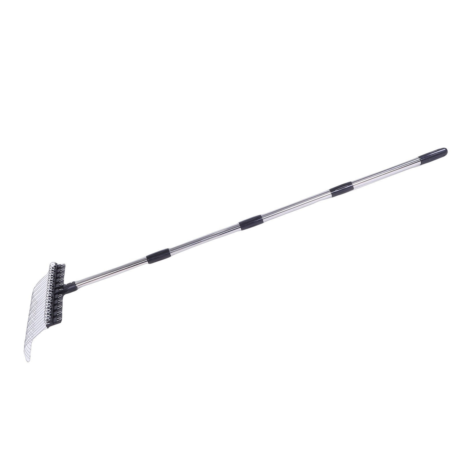 Rake For Leaves 22 Tines 16.3 Inch Wide Steel Wire Garden Rake With 5.2FT Long