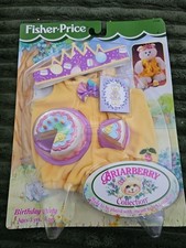 New VTG 1999 Fisher Price Briarberry Bears Wear Birthday Party Set Outfit 71756
