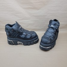 Botas de cuero negras Rock M.283 Terminator E-14 vintage para hombre talla 44 EUR