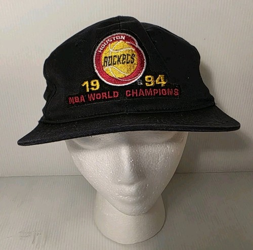 DE COLECCIÓN Houston Rockets Gorra Gorra Snapback 1994 NBA Campeones Mundiales Años 90 Negra Nueva Sin Etiquetas - Imagen 2 de 6