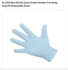 Med Blue Nitrile Exam Grade Powder-Free 3Mil BodyGuard  Disp Glove Case Qty:1000