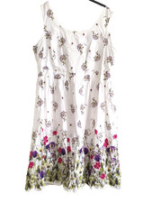"TU" Stunning White Cotton Floral Print Summer Midi Dress - SIZE 22 - BNWT!!!