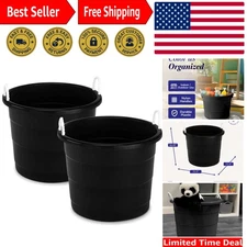 Eco-Friendly 17 Gallon Black Utility Tubs - Versatile Indoor & Outdoor Storage