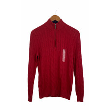 Club Room Mens Size Small Red 1/4 Zip Pullover Sweater