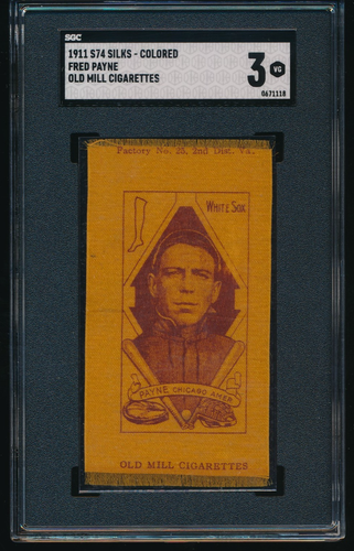 1911 S74 seidenfarbene Fred Payne Old Mill Zigaretten SGC 3 sehr guter Zustand