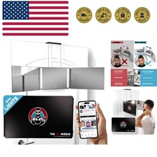 The 360 Mirror - 3 Way Mirror for Self Hair Cutting - Adjustable Trifold Barb...