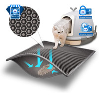 Katzenklo Matte Waben Design 61X38 Cm Wasserdicht Grau Doppelt