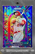 Mike Trout STAINED GLASS PURPLE REFRACTOR CARD SP LOS ANGELES ANGELS MVP HOF
