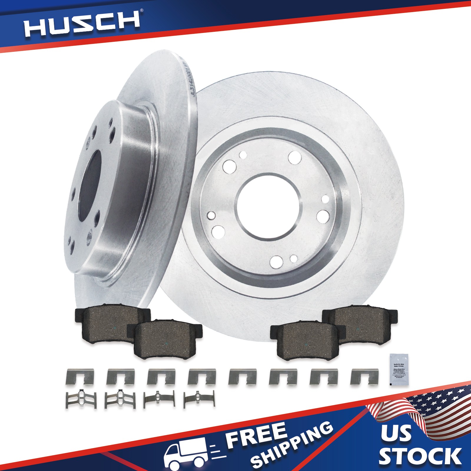 For Honda Civic Acura ILX CSX Disc Rear Brake Rotors Ceramic Brake Pads Kit