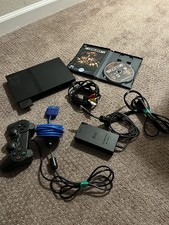 Sony PlayStation 2 Slim Black Console w/ Controller, Cables, Def Jam FFNY