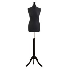 Female UK Sizes Black Dressmaker’s Mannequin Tailor Dummy with Tripod Stand