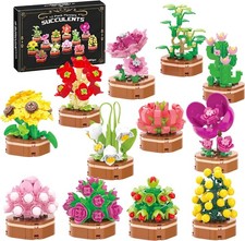zinat 12 Pack Flower Succulent Building Block...