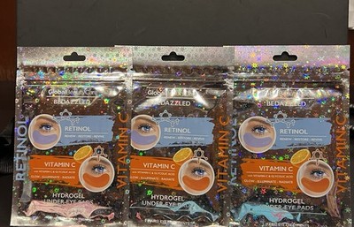 Global Beauty Care Bedazzled Hydrogel Under-eye Pads.  Retinol/ Vitamin C. 3 Pk
