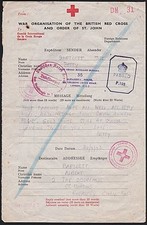 GB GUERNSEY 1943 WW2 German Occupation Red Cross message - censor..........D8137