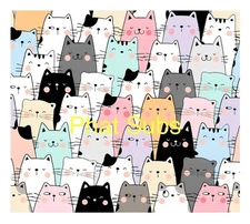 20oz Sublimation Tumbler Wrap Cartoon Cats Ready To Press Heat Transfer