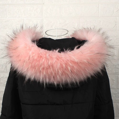Sciarpa collo pelliccia sintetica donna uomo giacche invernali con cappuccio pelliccia orlo soffici rifiniture pelliccia - Foto 8 di 20