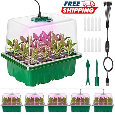 6 Pack Seed Starter Tray with Grow Light Seed Starter Kit Germination Kit Plan