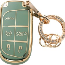 Compatible Key Fob Cover Keychain, Car Key Case for Grand Cherokee Renegade Wran