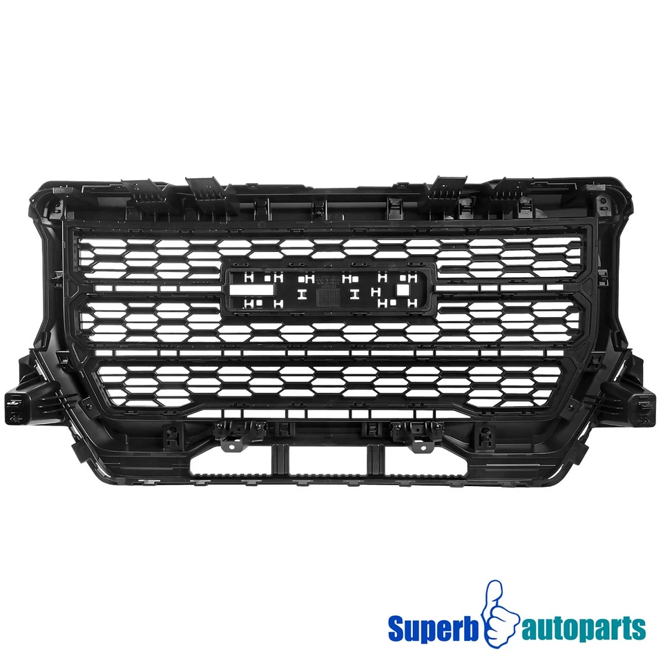 For 2021-2022 GMC Canyon Denali Style Glossy Black Front Bumper Hood Grille - Imagem 4 de 4