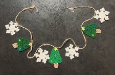 🌲❄️NUOVO albero di Natale all'uncinetto a mano fiocco di neve scintillante paillettes stella regalo