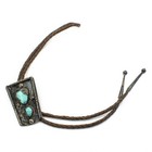 Southwest Sterling Turquoise Sawtooth Inlay Shadowbox Bolo Tie Lot of 3 #S5641-1 — photo 4