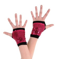 Alexandra Collection Sequin Hand Gauntlets Dance Costume Accessory Pink One Size