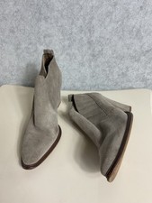 Zara suede block heels ankle boots brown UK 7 EU 40 western cowboy