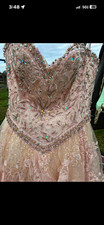 Princesa by Ariana Vara Size 00 Pink/Ivory Ball Gown Sweetheart Lace Beaded