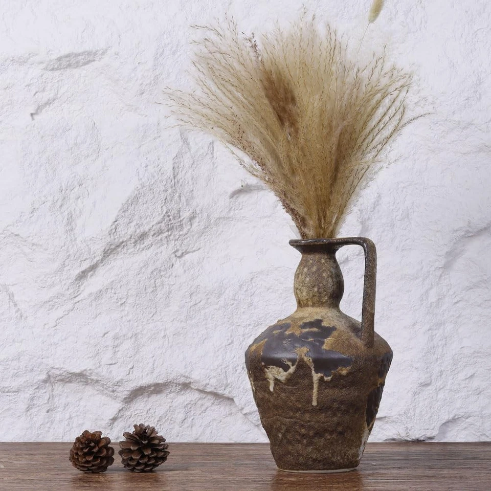 Rustic Terracotta Vase - Large Vintage Clay Vase with Handle for Living Room,... - Image 3 of 4