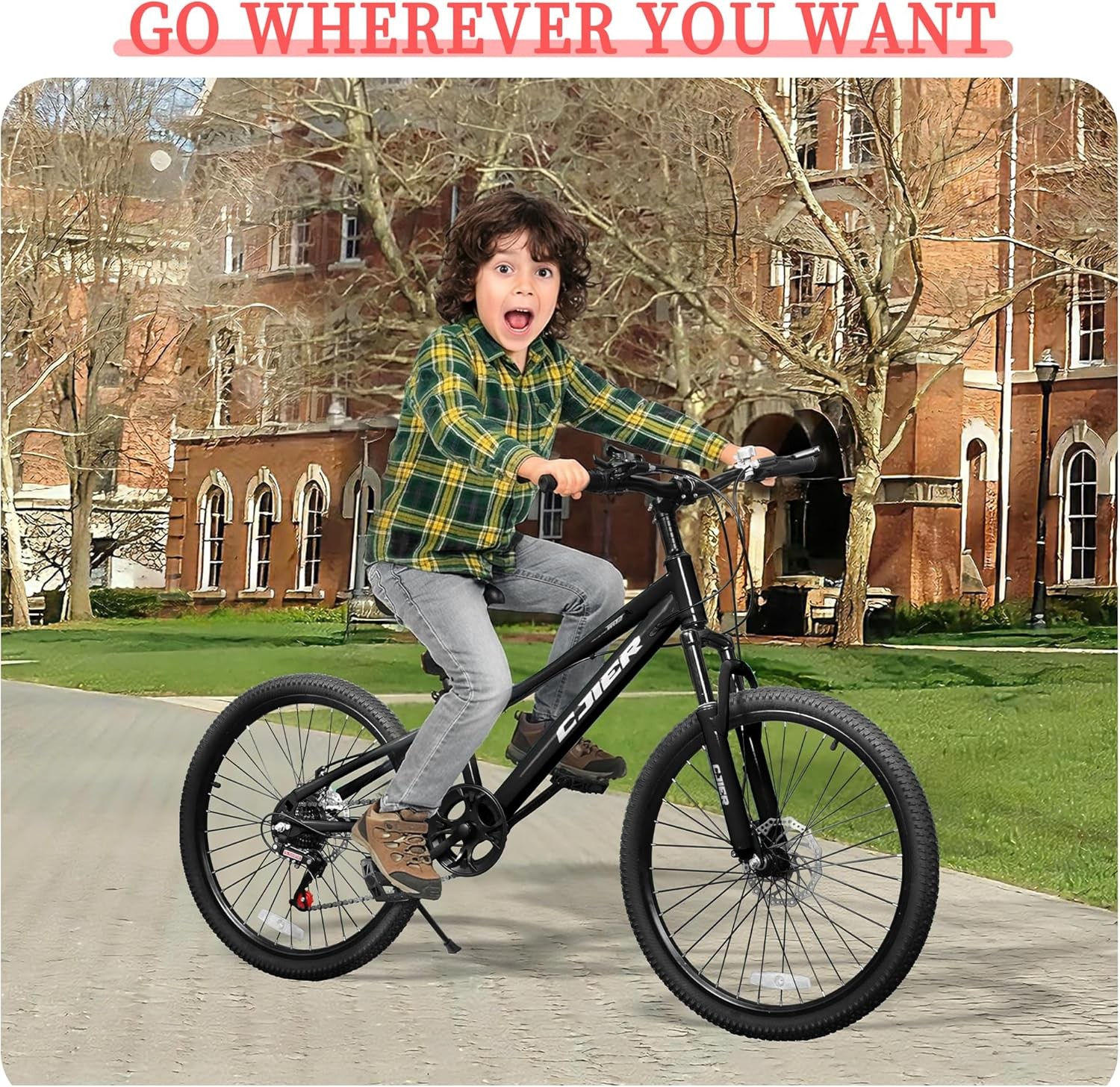 Mountain Bike 7-Speed Adult Bikes 20/24 Inch Bike with High Carbon Steel Frame
