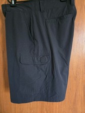 ORVIS Mens Flat Front Stretch Hidden Pk Black Cargo Shorts 36 Walk Golf Hike EUC