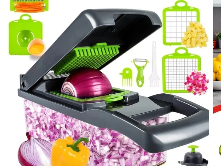 Professional Compact Vegetable Chopper, Food Cutter Mandoline Slicer (9 inserts)